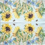 Decoupage Paper Napkins - Sunflower And Wheat Blue