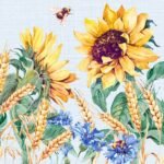 Decoupage Paper Napkins - Sunflower And Wheat Blue