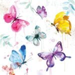 Decoupage Paper Napkins - Butterfly Collection White