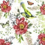 Decoupage Paper Napkins - Bird and Roses
