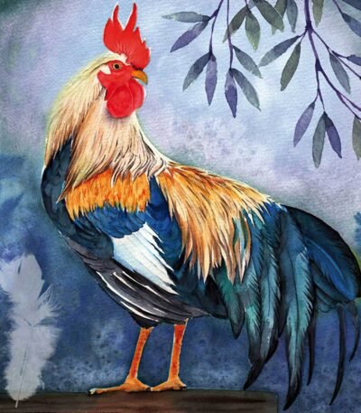 Decoupage Paper Napkins - Coq Plumes Bleues