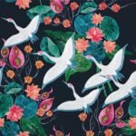 Decoupage Paper Napkins - White Cranes