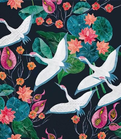 Decoupage Paper Napkins - White Cranes