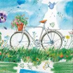 Decoupage Paper Napkins - Watercolor Bicycle