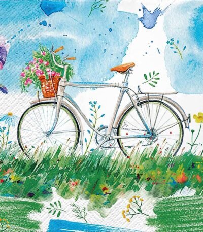 Decoupage Paper Napkins - Watercolor Bicycle
