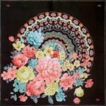 Decoupage Paper Napkins - Bunch of Flowers with Mandala Dark Claret Black