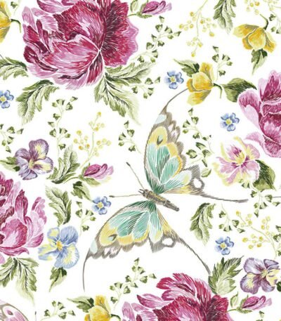 Decoupage Paper Napkins - Embroidery Flowers and Butterflies