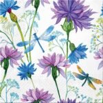 Decoupage Paper Napkins - Flowers With Dragonfly