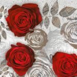 Decoupage Paper Napkins - Red Roses with Floral Prints