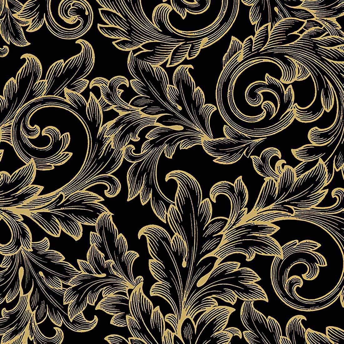 Decoupage Paper Napkins - Baroque Gold/Black - The Tissue Store Decoupage Paper Napkins - Baroque Gold/Black