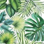 Decoupage Paper Napkins - Tropical Leaves White