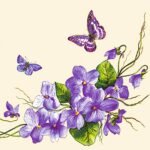 Decoupage Paper Napkins - Violet Flowers Cream