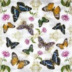 Decoupage Paper Napkins - Butterflies on Retro