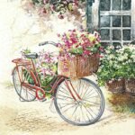 Decoupage Paper Napkins - Flower Bike