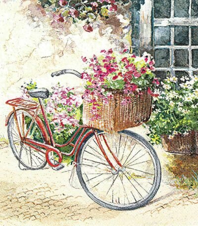Decoupage Paper Napkins - Flower Bike