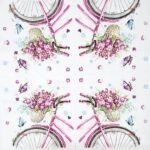 Decoupage Paper Napkins - Pink Bicycle with Basket