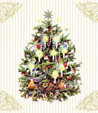 Decoupage Paper Napkins - X-Mas Tree Cream
