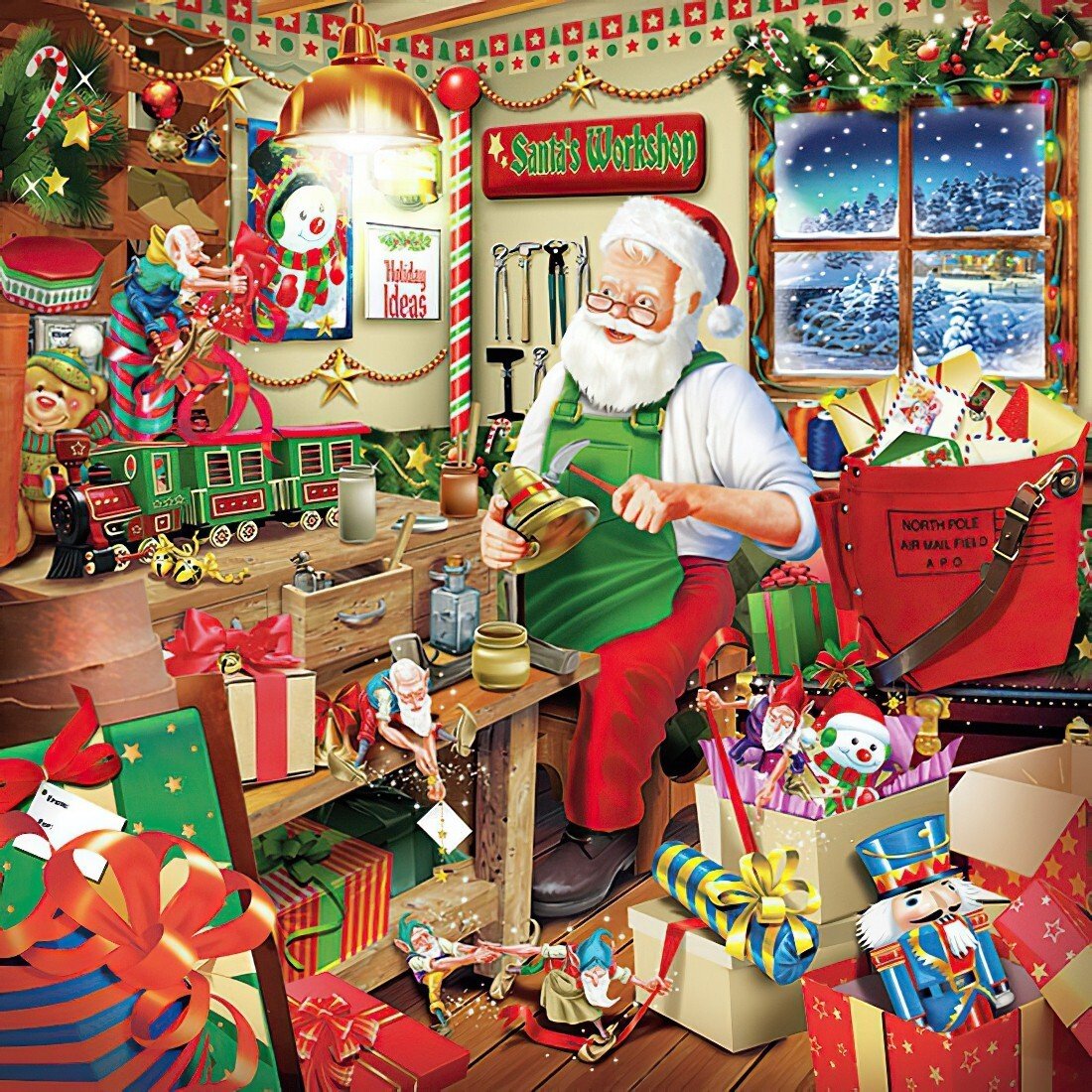 Decoupage Paper Napkins - Santas Workshop - The Tissue Store Decoupage Paper Napkins - Santas Workshop