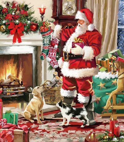 Decoupage Paper Napkins - Santa Interior