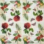 Decoupage Paper Napkins - Flowers and Butterflies on Vintage Background