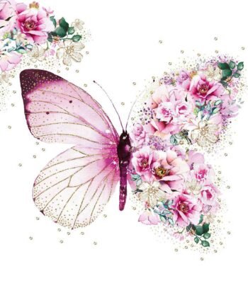 Decoupage Paper Napkins - Butterfly Flowers