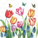 Decoupage Paper Napkins - Tulips & Muscari