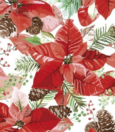 Decoupage Paper Napkins - Christmas Poinsettia