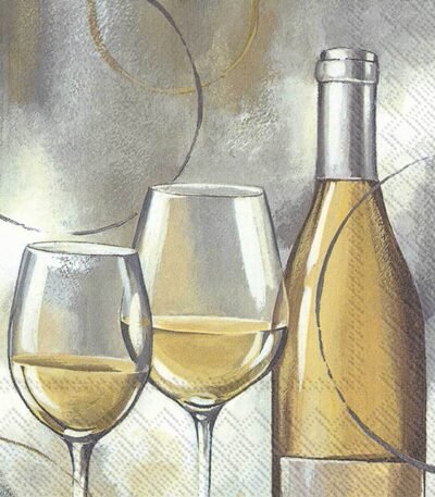 Decoupage Paper Napkins - Modern White Wine