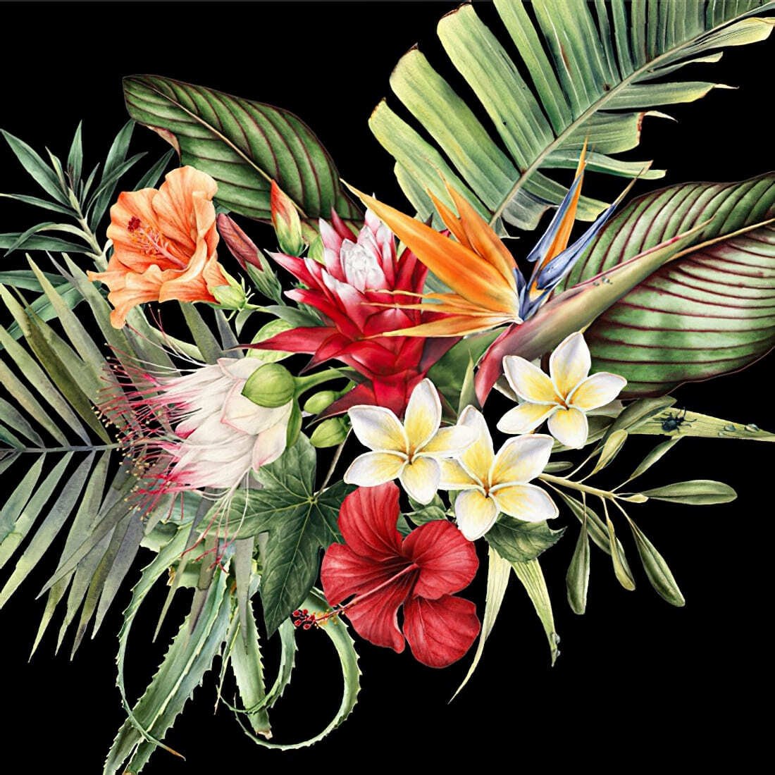 Decoupage Paper Napkins - Parfum De Paradis Black - The Tissue Store Decoupage Paper Napkins - Parfum De Paradis Black