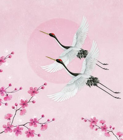 Decoupage Paper Napkins - Cranes Rose