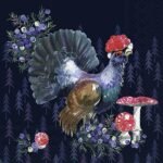 Decoupage Paper Napkins - Auerhahn Mit Hut Violet