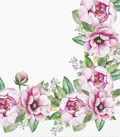 Decoupage Paper Napkins - Floral Border