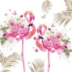 Decoupage Paper Napkins - Floral Flamingos