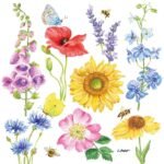 Decoupage Paper Napkins - Flowers & Bees