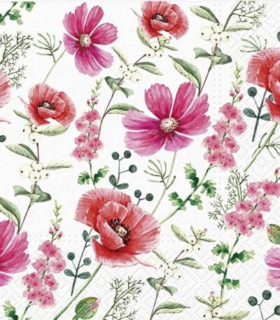 Decoupage Paper Napkins - Raspberry Flower