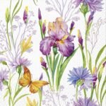 Decoupage Paper Napkins - Iris With Butterfly