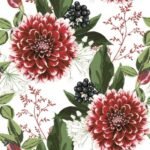 Decoupage Paper Napkins - Burgundy Dahlia Flowers
