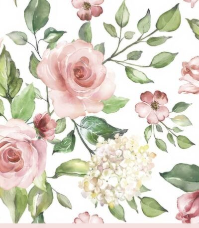 Decoupage Paper Napkins - Watercolour Roses with Hydrangea
