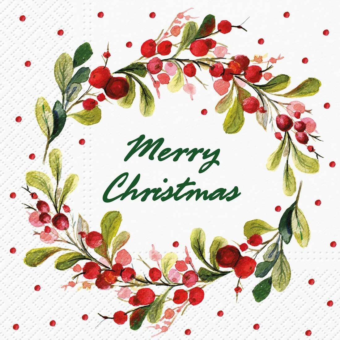 Decoupage Paper Napkins - Berries Ring Eng - The Tissue Store Decoupage Paper Napkins - Berries Ring Eng