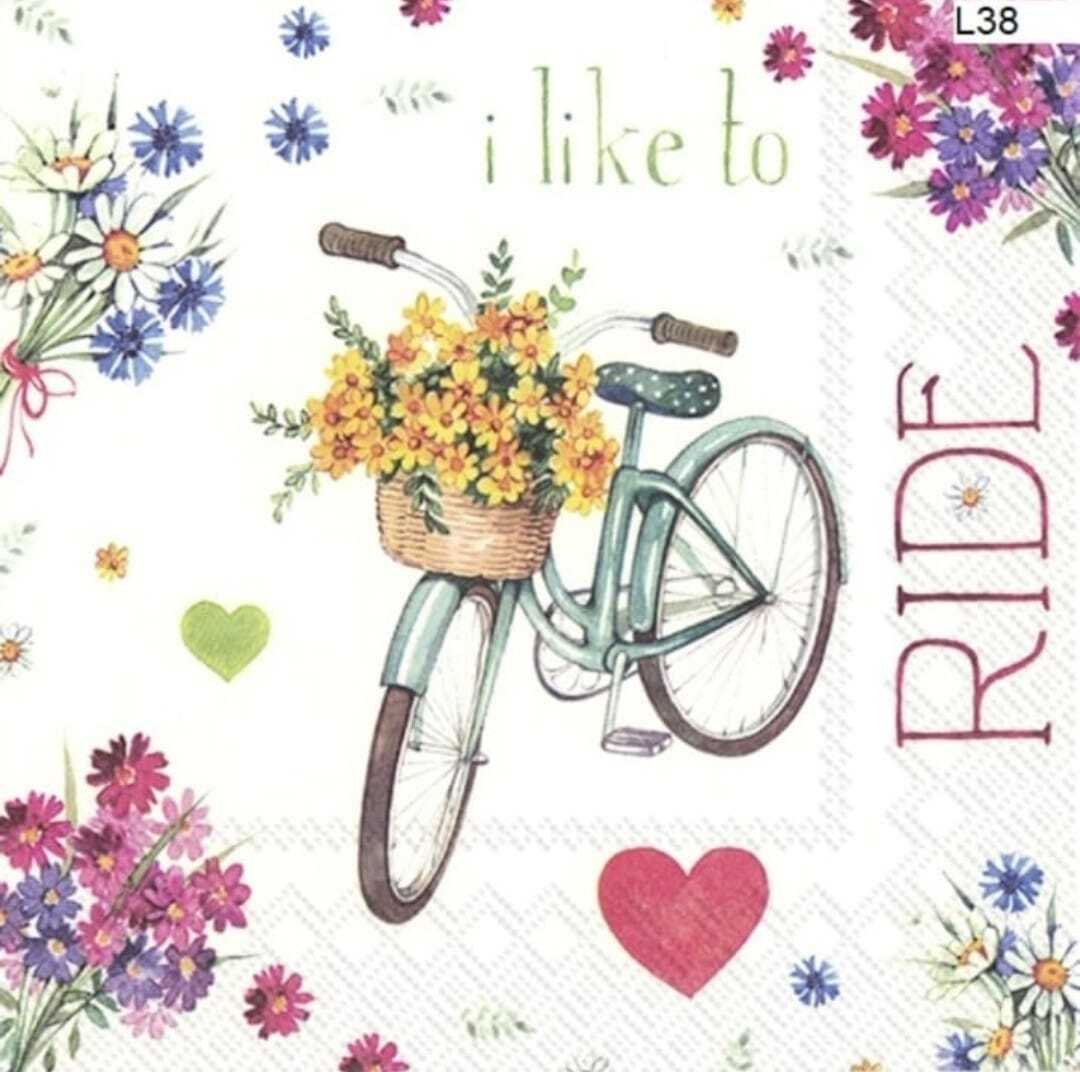 Decoupage Paper Napkins - I Love My Bike - The Tissue Store Decoupage Paper Napkins - I Love My Bike