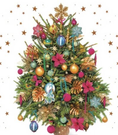 Decoupage Paper Napkins - Photo Christmas Tree