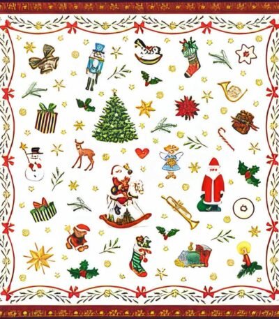Decoupage Paper Napkins - Ornaments All Over Red