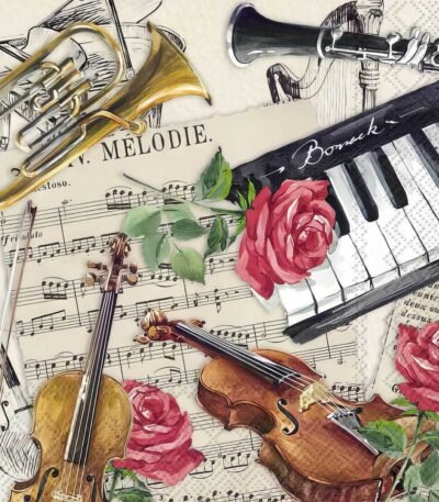 Decoupage Paper Napkins - Symphony Cream