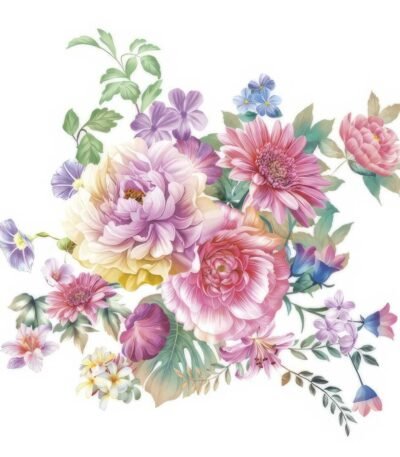 Decoupage Paper Napkins - Watercolour Flowers Arrangement