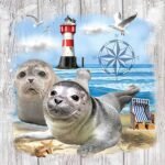 Decoupage Paper Napkins - Seal Couple