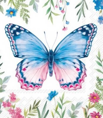 Decoupage Paper Napkins - Ylvie Blue Pink