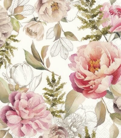 Decoupage Paper Napkins - Peonies Composition
