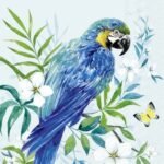 Decoupage Paper Napkins - Parrot Light Blue