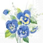 Decoupage Paper Napkins - Pansies Bouquet Blue