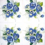 Decoupage Paper Napkins - Pansies Bouquet Blue